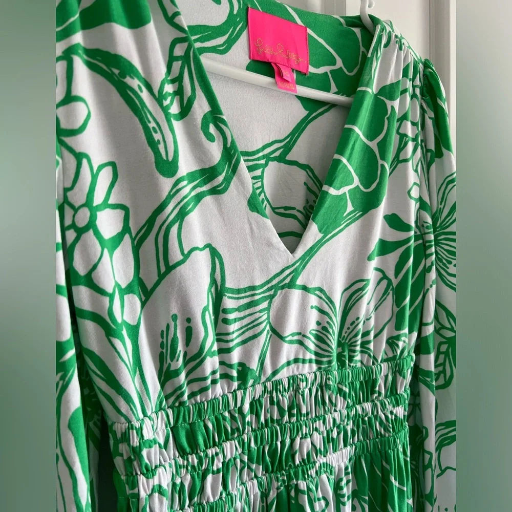 XS Lilly Pulitzer Callla Long Sleeve V-Neck Dress - Picture 4 of 5